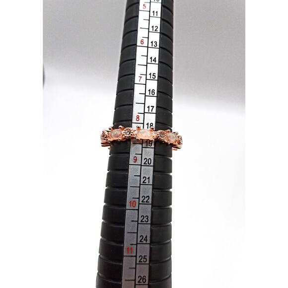 Rose Gold Opal Eternity Band Ring Size 8.5 Elegant Stacking Jewelry - Picture 2 of 3